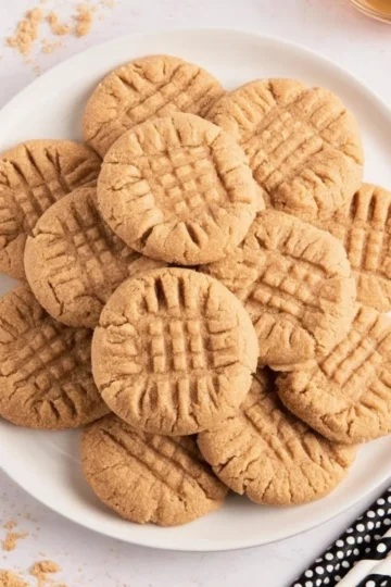 Deliciously chewy peanut butter cookies freshly baked and ready to enjoy