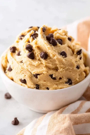 Homemade cottage cheese cookie dough preparation with fresh ingredients
