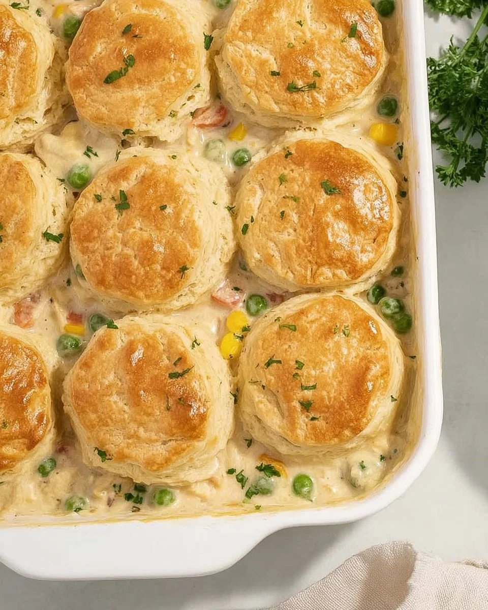 Chicken Pot Pie with Biscuits