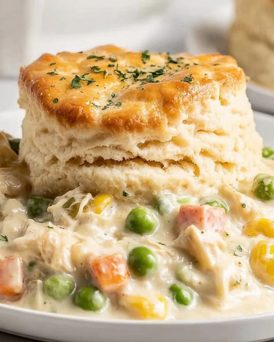 Chicken Pot Pie with Biscuits