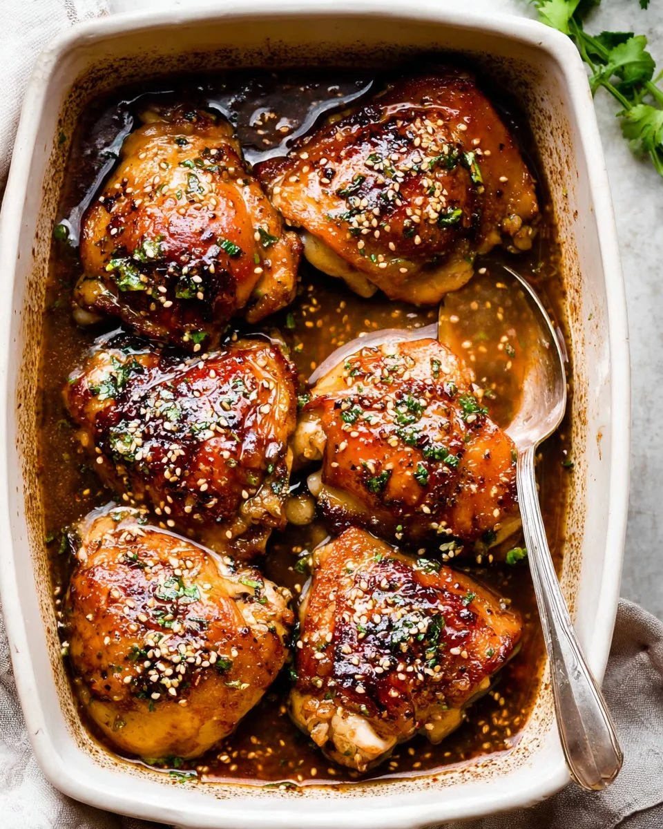 Honey Garlic Baked Chicken Thighs