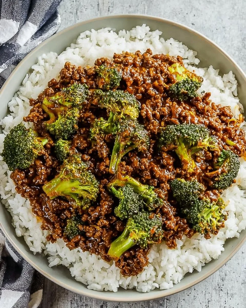 Honey Garlic Ground Beef and Broccoli