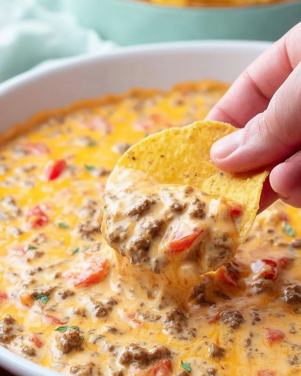 Rotel Dip with Ground Beef