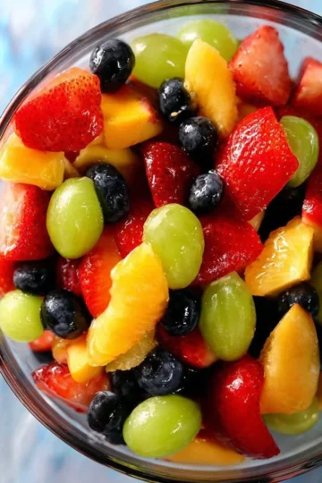 Colorful fruit salad with secret ingredients for enhanced flavor and freshness