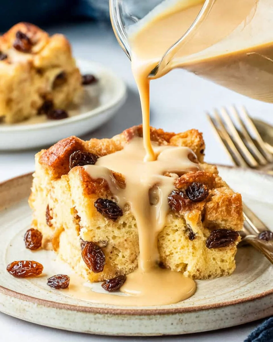 Bread Pudding Recipe with Vanilla Caramel Sauce
