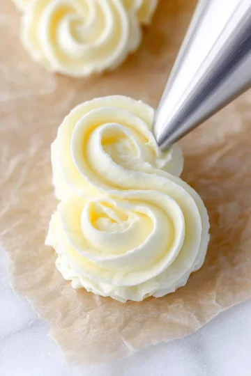 Delicious buttercream frosting swirled on cupcakes