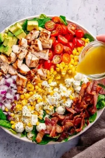 Chick Fil A Cobb Salad with fresh ingredients and dressing
