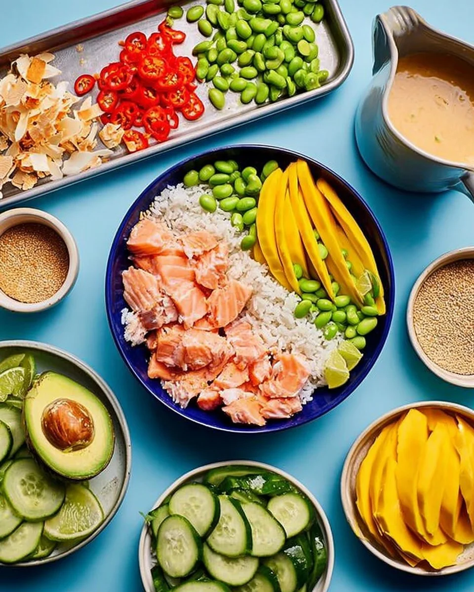 Coconut Rice Salmon Bowl