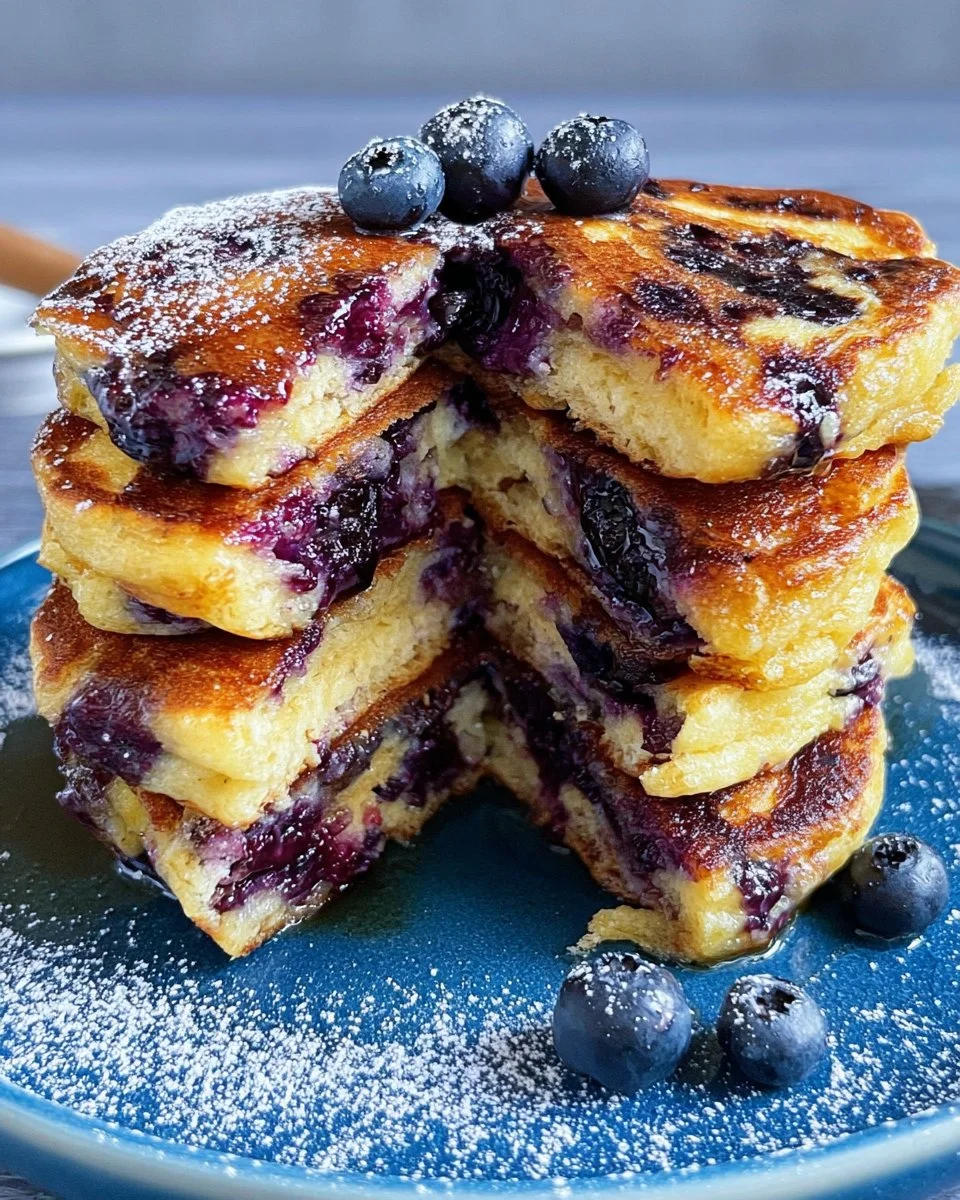 Fluffy Blueberry Pancakes Recipe (Easy!)