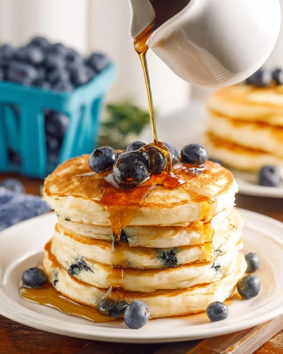 Fluffy Blueberry Pancakes Recipe (Easy!)