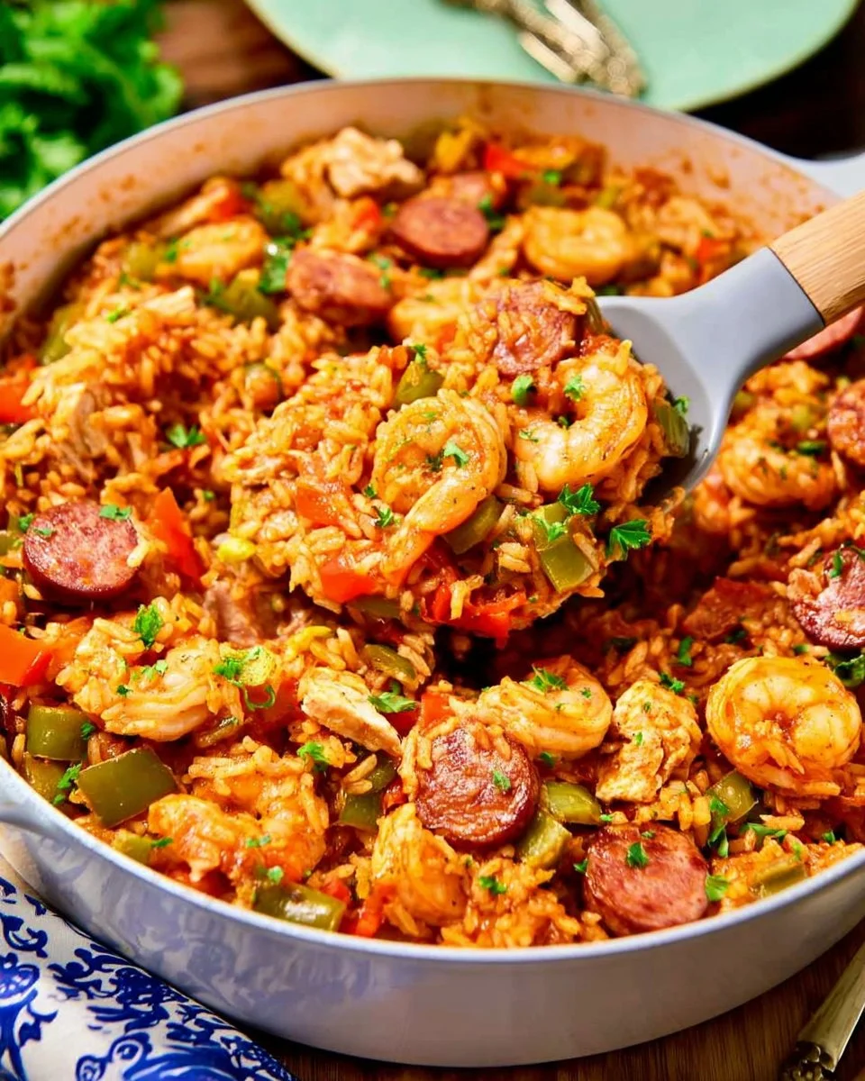 Chicken, Sausage and Shrimp Jambalaya
