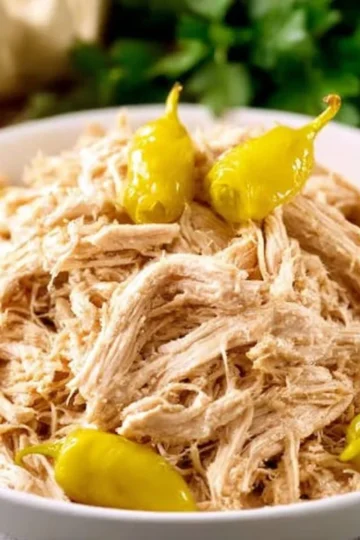 Delicious Mississippi Crockpot Chicken in a slow cooker