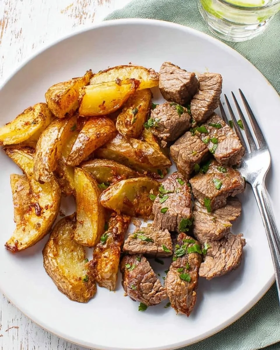 Skillet Steak Bites with Potatoes