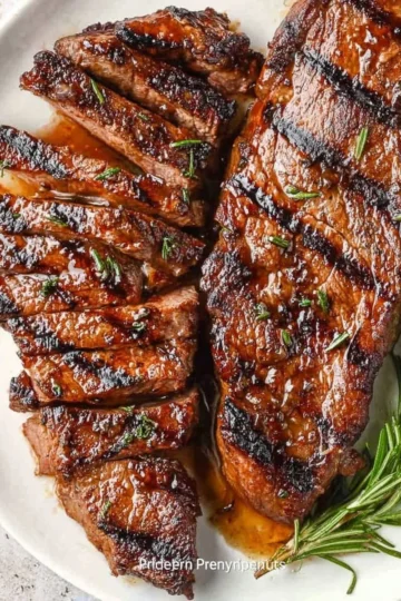 Juicy steak marinated for flavor and tenderness