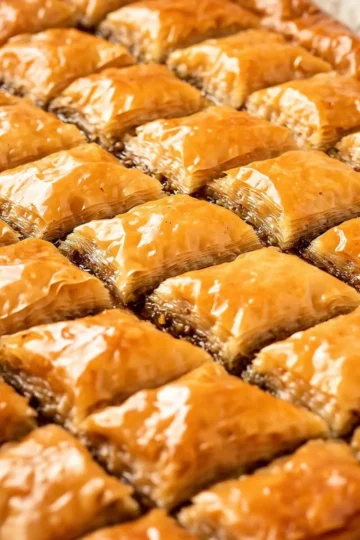 Delicious easy baklava with layers of pastry, nuts, and honey syrup