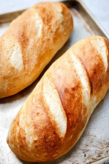 Loaf of homemade French bread fresh out of the oven