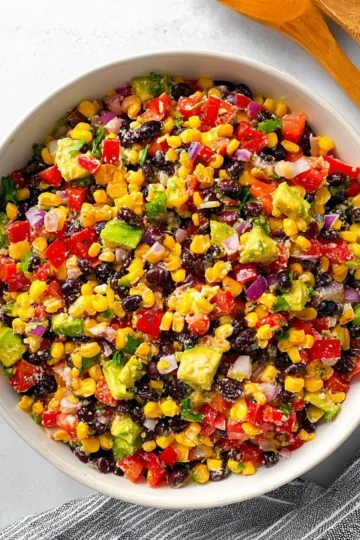 Colorful Mexican salad featuring corn and black beans